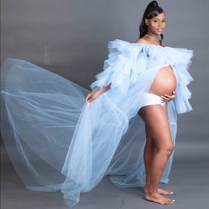 Baby blue maternity robe
